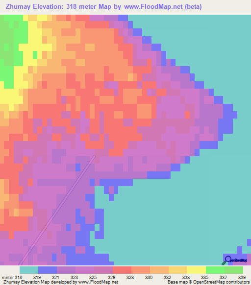 Zhumay,Kazakhstan Elevation Map