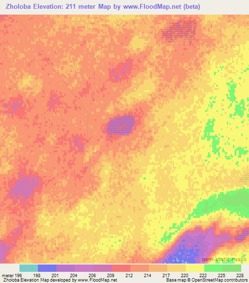Zholoba,Kazakhstan Elevation Map