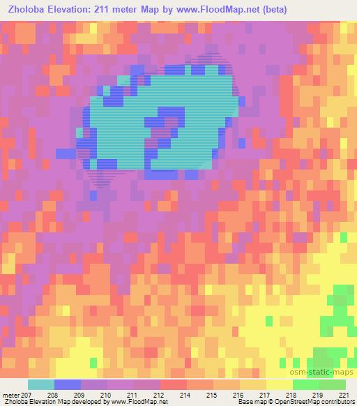 Zholoba,Kazakhstan Elevation Map