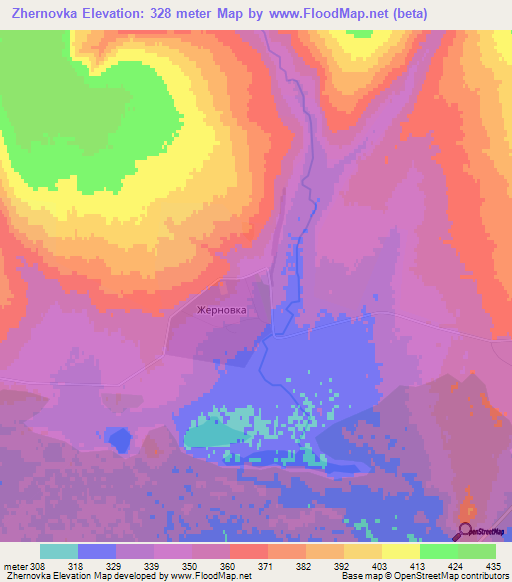 Zhernovka,Kazakhstan Elevation Map