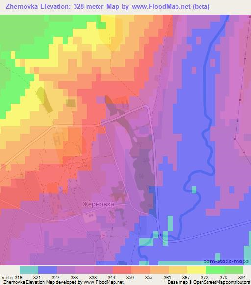 Zhernovka,Kazakhstan Elevation Map