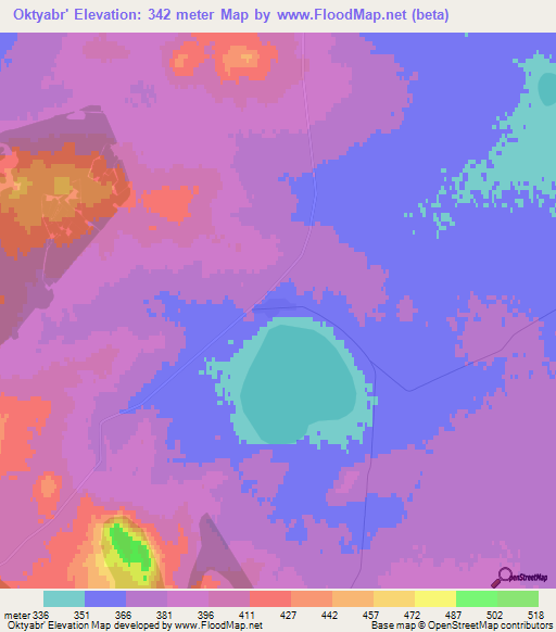Oktyabr',Kazakhstan Elevation Map