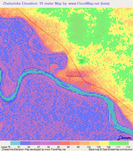 Zhelezinka,Kazakhstan Elevation Map