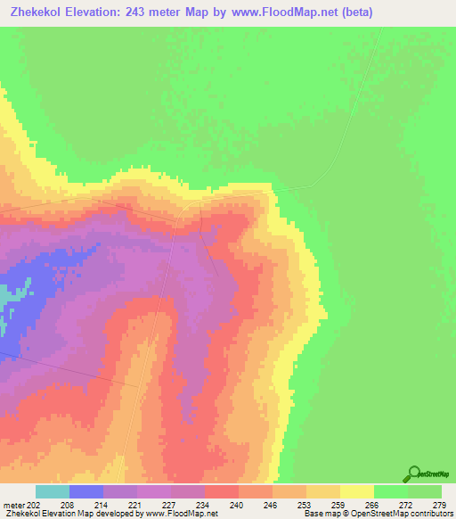 Zhekekol,Kazakhstan Elevation Map