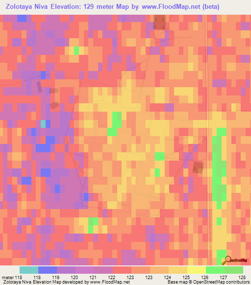 Zolotaya Niva,Kazakhstan Elevation Map