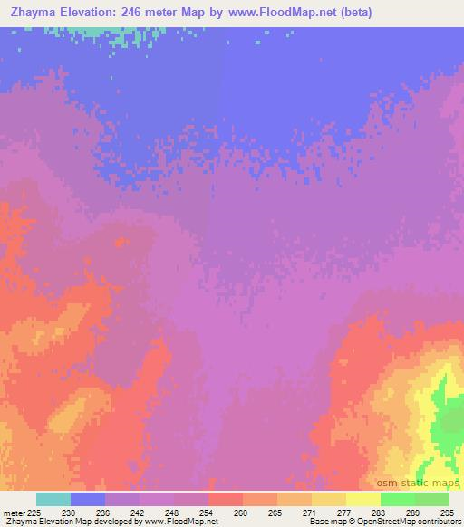Zhayma,Kazakhstan Elevation Map