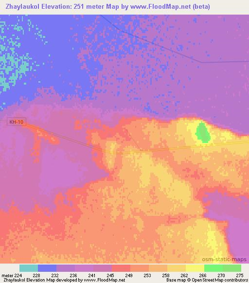 Zhaylaukol,Kazakhstan Elevation Map