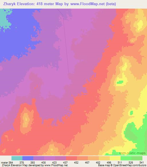 Zharyk,Kazakhstan Elevation Map