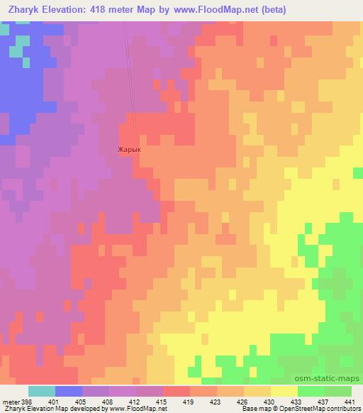 Zharyk,Kazakhstan Elevation Map