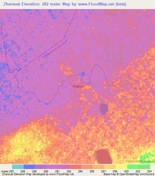 Zharsuat,Kazakhstan Elevation Map