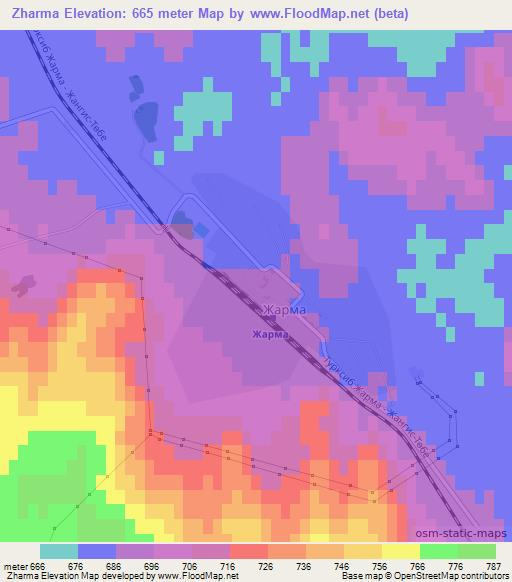 Zharma,Kazakhstan Elevation Map