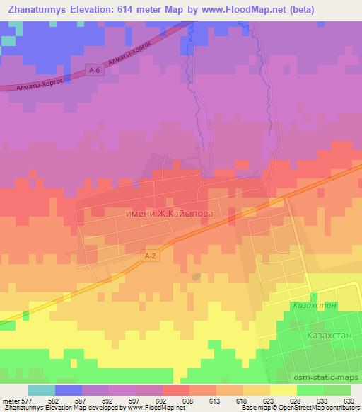 Zhanaturmys,Kazakhstan Elevation Map