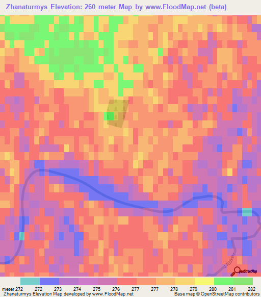 Zhanaturmys,Kazakhstan Elevation Map