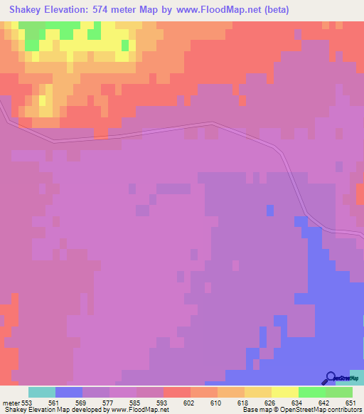 Shakey,Kazakhstan Elevation Map