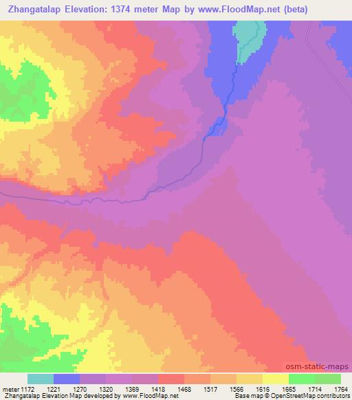 Zhangatalap,Kazakhstan Elevation Map