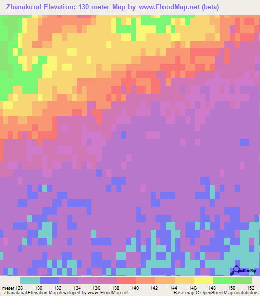 Zhanakural,Kazakhstan Elevation Map