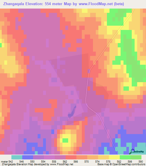Zhangaqala,Kazakhstan Elevation Map