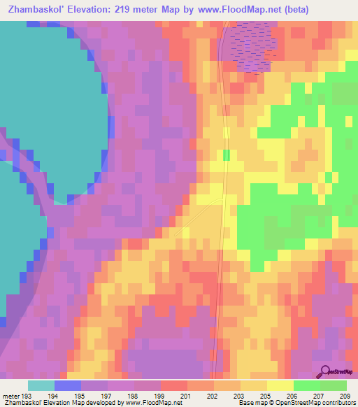 Zhambaskol',Kazakhstan Elevation Map