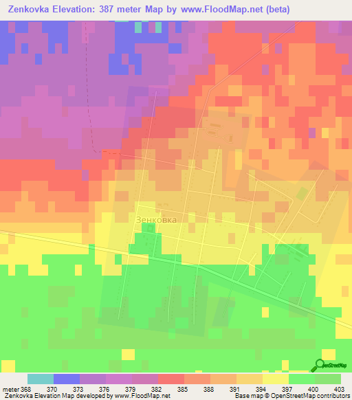 Zenkovka,Kazakhstan Elevation Map