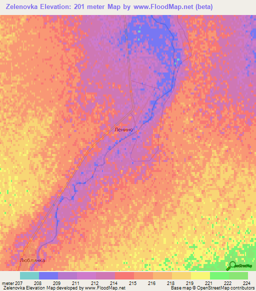 Zelenovka,Kazakhstan Elevation Map