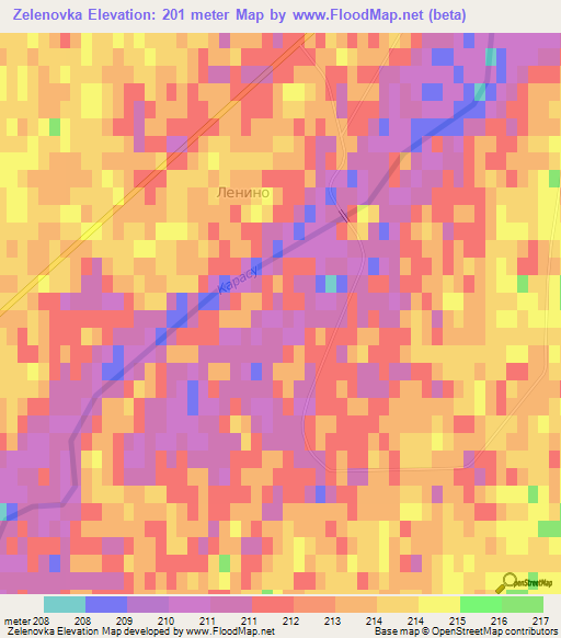 Zelenovka,Kazakhstan Elevation Map