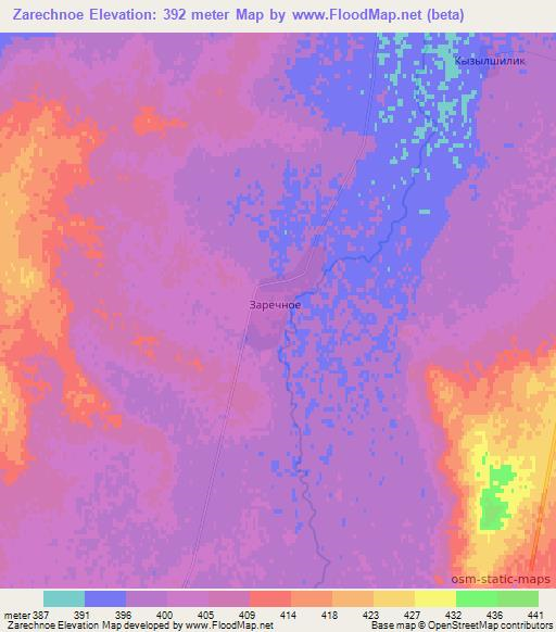 Zarechnoe,Kazakhstan Elevation Map