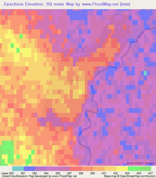 Zarechnoe,Kazakhstan Elevation Map