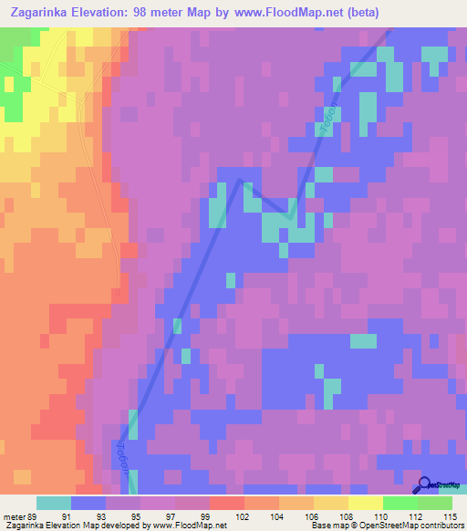 Zagarinka,Kazakhstan Elevation Map