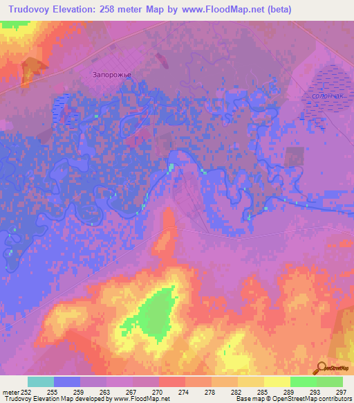 Trudovoy,Kazakhstan Elevation Map