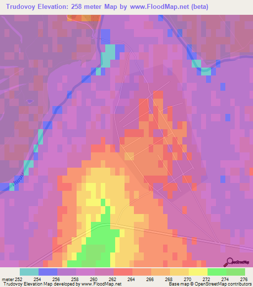 Trudovoy,Kazakhstan Elevation Map