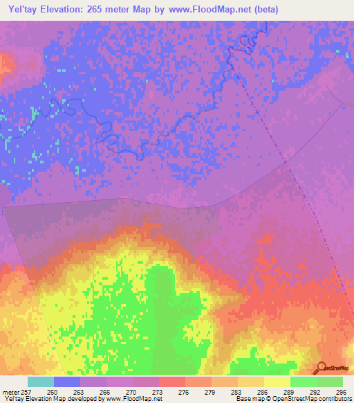 Yel'tay,Kazakhstan Elevation Map