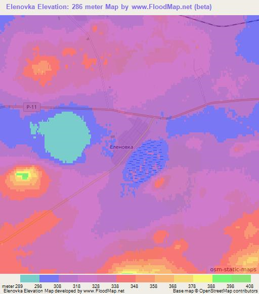 Elenovka,Kazakhstan Elevation Map