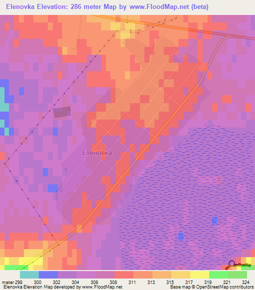 Elenovka,Kazakhstan Elevation Map