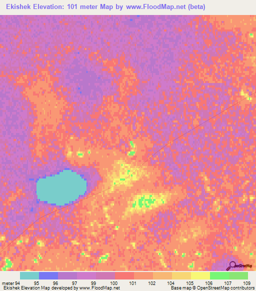 Ekishek,Kazakhstan Elevation Map