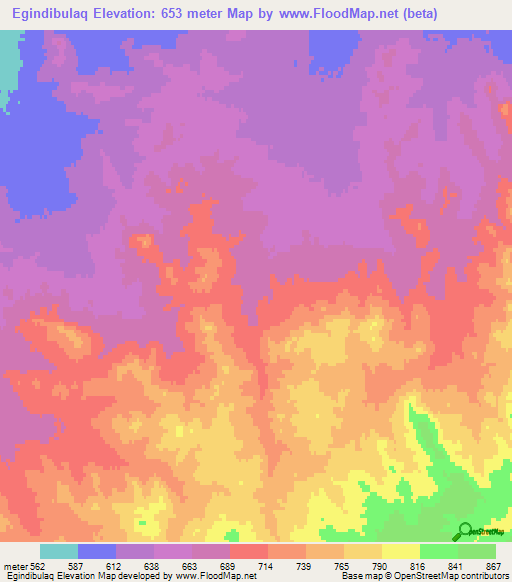 Egindibulaq,Kazakhstan Elevation Map