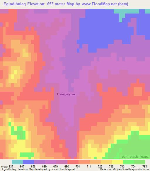 Egindibulaq,Kazakhstan Elevation Map