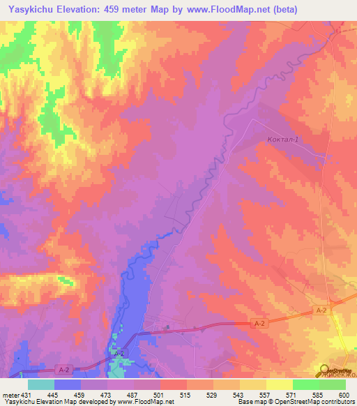 Yasykichu,Kazakhstan Elevation Map