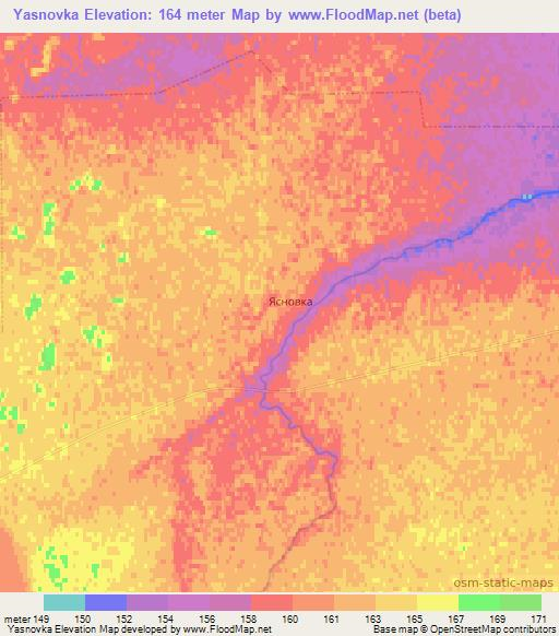 Yasnovka,Kazakhstan Elevation Map