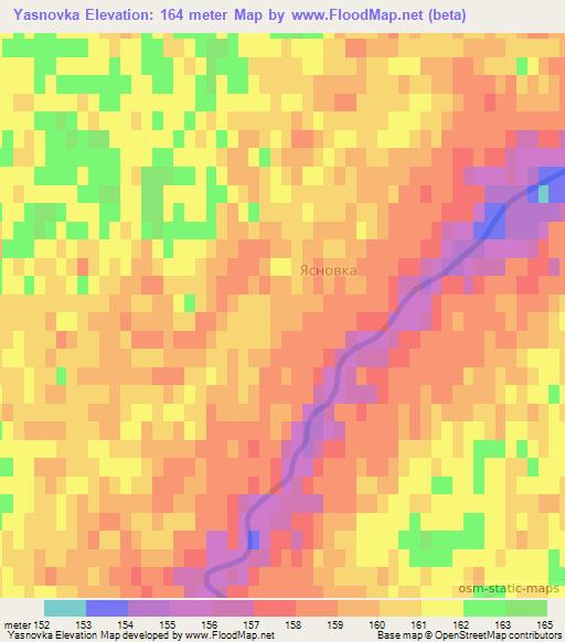 Yasnovka,Kazakhstan Elevation Map