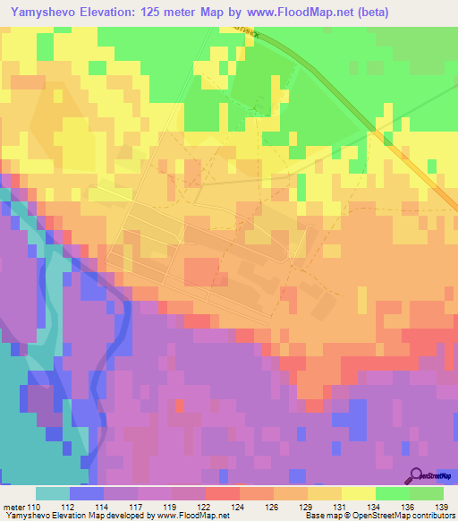 Yamyshevo,Kazakhstan Elevation Map