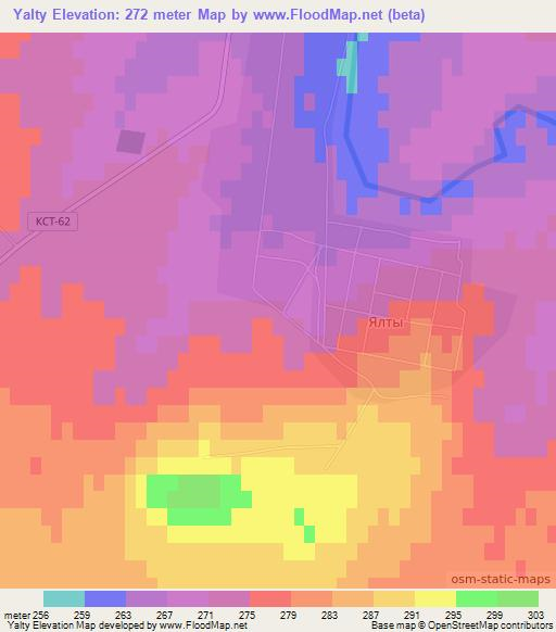 Yalty,Kazakhstan Elevation Map