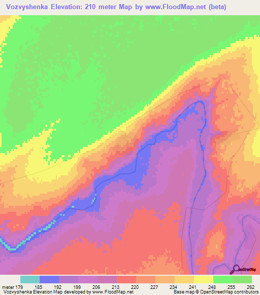Vozvyshenka,Kazakhstan Elevation Map
