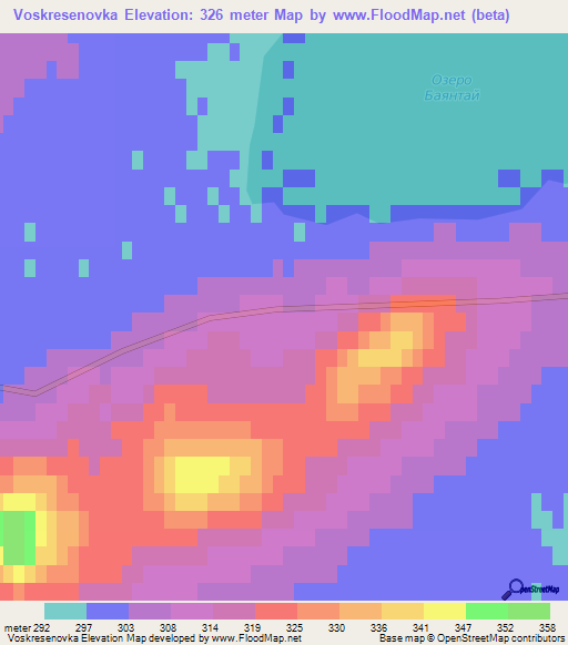Voskresenovka,Kazakhstan Elevation Map