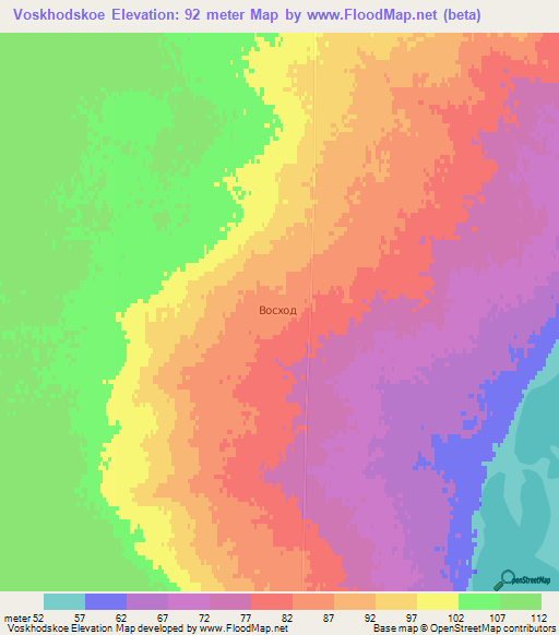 Voskhodskoe,Kazakhstan Elevation Map