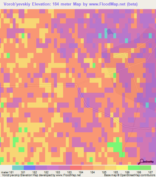 Vorob'yevskiy,Kazakhstan Elevation Map