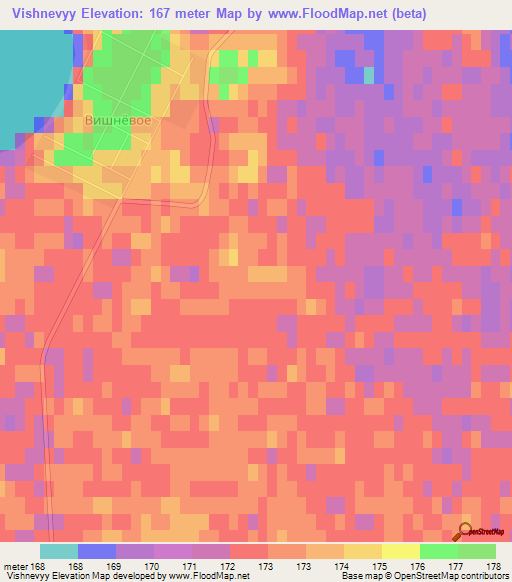 Vishnevyy,Kazakhstan Elevation Map