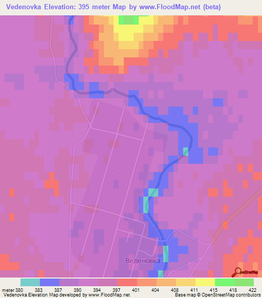 Vedenovka,Kazakhstan Elevation Map