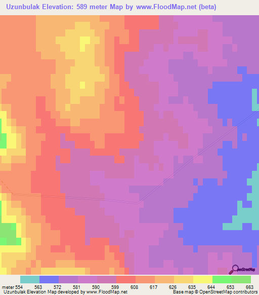Uzunbulak,Kazakhstan Elevation Map