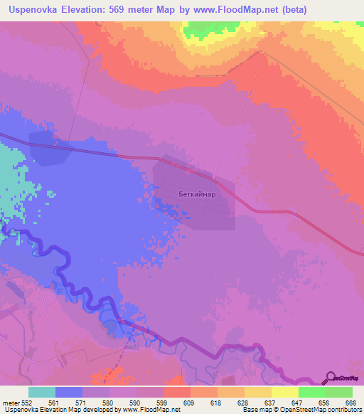 Uspenovka,Kazakhstan Elevation Map
