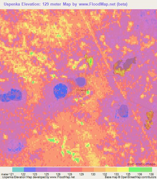 Uspenka,Kazakhstan Elevation Map